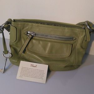 Fossil handbag green leather